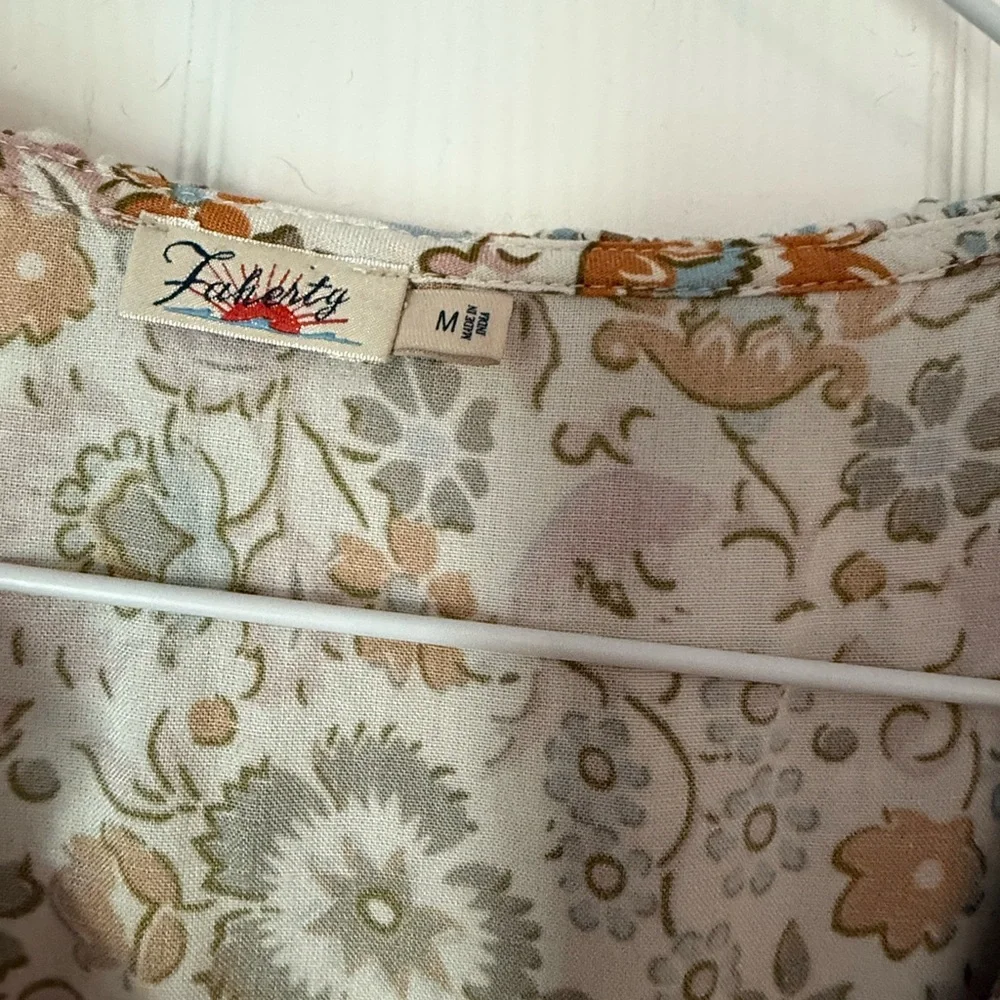 Faherty Carmen Floral Ruffle Wrap Midi Dress M - Picture 5 of 6